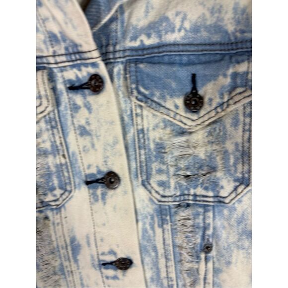 Carmar acid washed distressed denim jacket size Xs - Picture 7 of 8